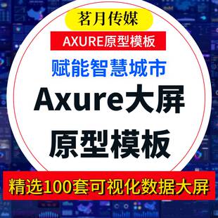 【可视化大数据BI】精选100套Axure大屏原型模板 智慧城市 元件库