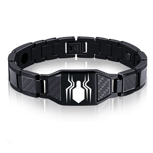 复仇者联盟英雄归来黑豹钢铁侠潮男防辐射抗疲劳钛钢磁石手链刻字