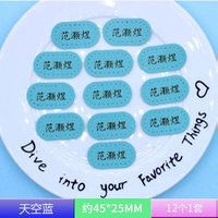 12 светло -голубых меток кожи ручной работы (оставьте название перед заказом