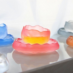 古法琉璃杯国潮单杯小茶杯主人杯功夫茶具茶器小仙女品茗杯子酒杯