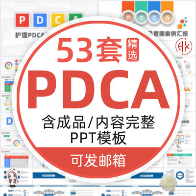 pdca案例模板护理PPT代制作 qcc品管圈医疗圈徽成果汇报循环工作