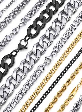 Stainless Steel Chain Necklace for Men Women Curb Cuban