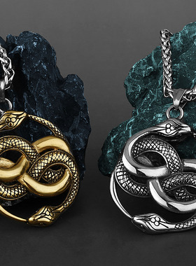 2023 Retro Double Snake Pendant Unisex Fashion Personality