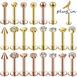 2023 1PC 16G Rose Gold Plated Helix Piercing Earring Zircon