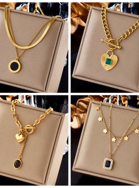 2023 316L Stainless Steel Heart Eye Square Butterfly Pendant