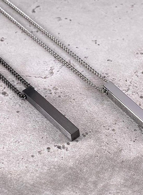 Fashion Rectangle Men Pendant Necklace Classic Stainless