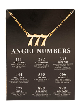 New Trendy Fashion Alloy Gold Color Lucky Angel Numbers Wish