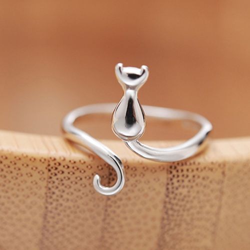 Sterling Silver Cat Rings For Women Engagement Luxury