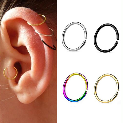1-5pc Fake Nose Ring Septum Clicker Clip Hoop Earring