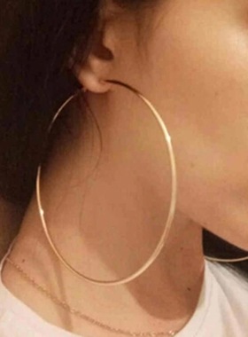 2023 Big Circle Smooth 4cm 6cm 8cm Women Gold Hyperbole Ear