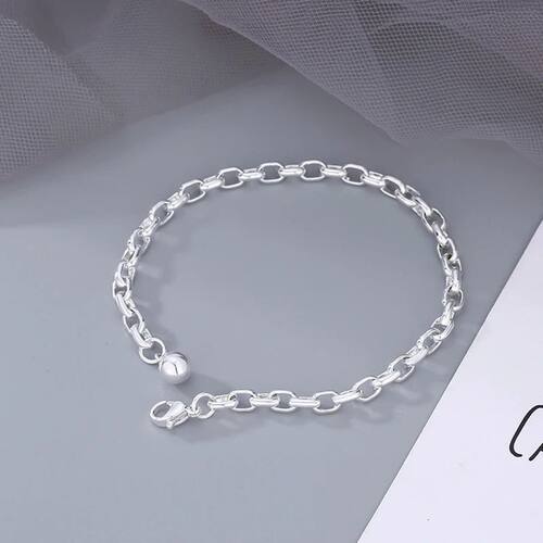 Sterling Silver O-Type Chain Bracelet for Women Men Simple