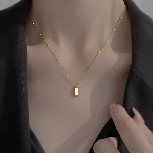 New Simple Small Golden Nugget Metal Texture Pendant