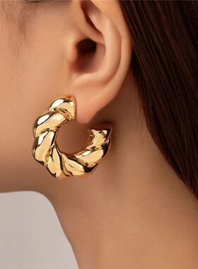 Trendy Circle Twists Hoop Earring for Women Simple
