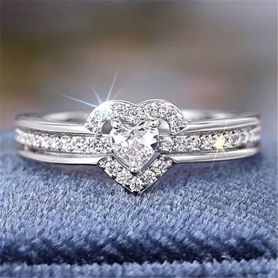 Sterling Silver Romantic Wedding Band Ring Female Love