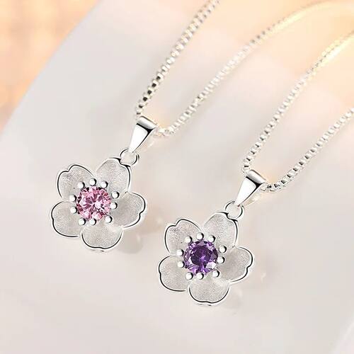 Cute Flower Pendant Necklaces For Women Romantic Cherry