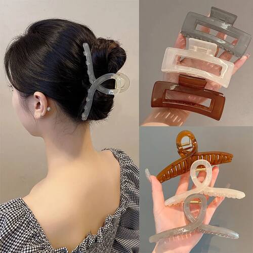 Plastic Transparent Large Size Hair Claw Fashion Ladies