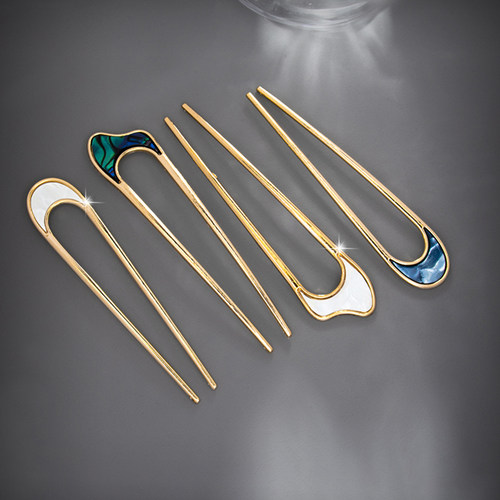 Fashion Luxury Silver Gold Color Elegant Shell Enamel