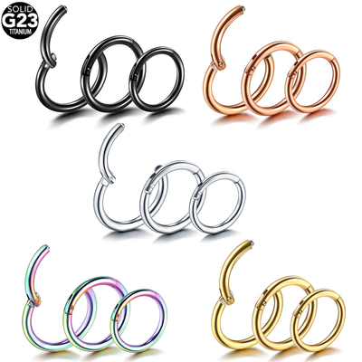 1Pc G23 Titanium Hinged Segment Nose Ring Open Small Septum