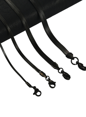 2/3/4/5mm Stainless Steel Flat Blade Chain Necklace Fashion