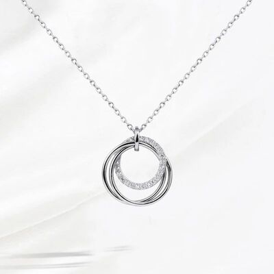 Sterling Silver Circle Plated Necklace Versatile Sparkling