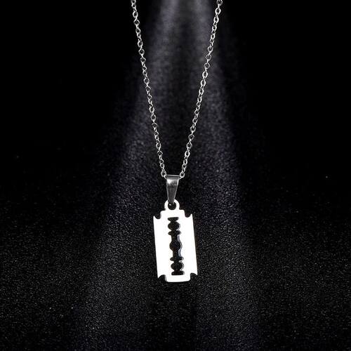 Fashion Silver Color Stainless Steel Razor Blades Pendant