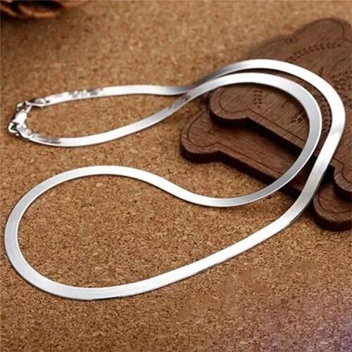 Sterling Silver 4MM Chain Necklace For Women Luxury Couple