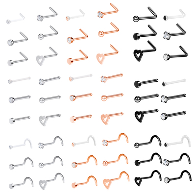 2023 6PCS Fashion Nose Septum Piercing Studs Set 18G