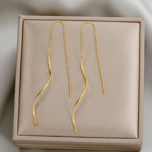 316L Stainless Steel Long Tassel Earrings For Women Elegant