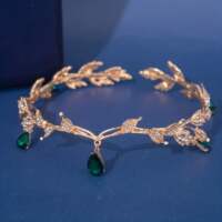 Vintage Fairy Crown Tiaras Crystal Leaves Elf Tiara Bandana thumbnail 2