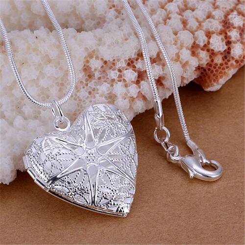 Photo frame free shipping silver color  for women necklace
