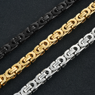 Men's Stainless Steel Byzantine Bracelet Fashion Jewelry