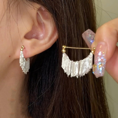 Exquisite Bright Tassel Hem Earrings 2023 Fashion Design