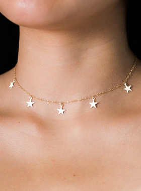 Stainless steel gold fashion 7 star pendant necklace does