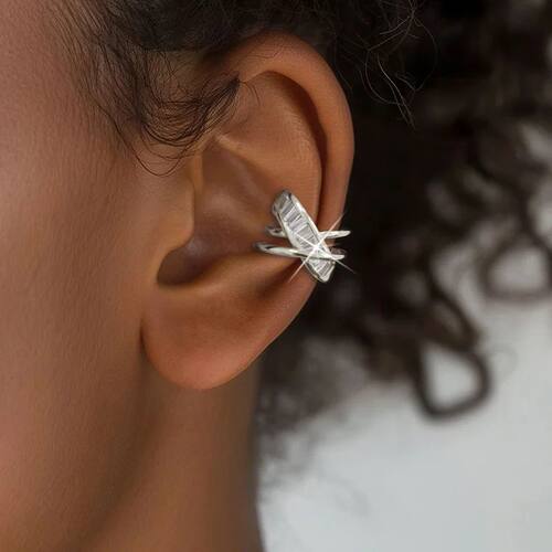 1Pcs Fashion Zircon Cross Ear Cuff Earrings Non-Piercing