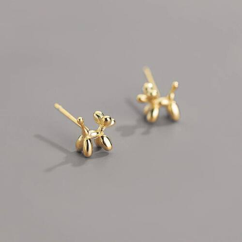 Silver Needle Mini Balloon Dog Earrings Women Version