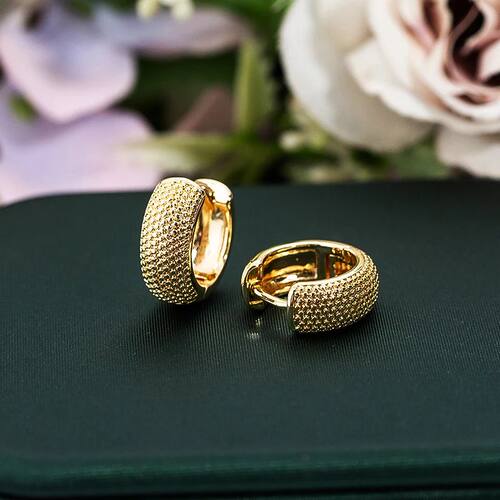 New Minimalist Circle Round Hoop Earrings For Women Gold