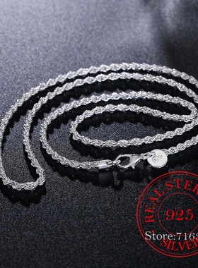 Real 100% 925 sterling silver Men's Fine Jewelry 3mm