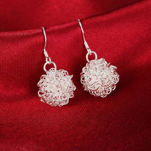 Beautiful ball drop Earrings Sterling Silver for Women