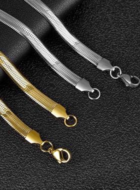 Stainless Steel Flat Necklace Waterproof Filmy Snake Chain