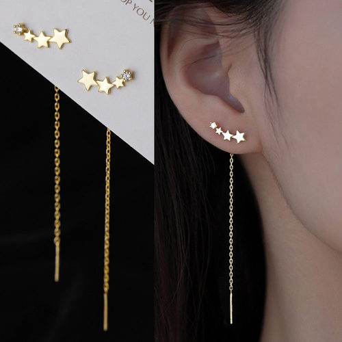 2023 Trend Korean Long Wire Tassel Thread Chain Climb Star