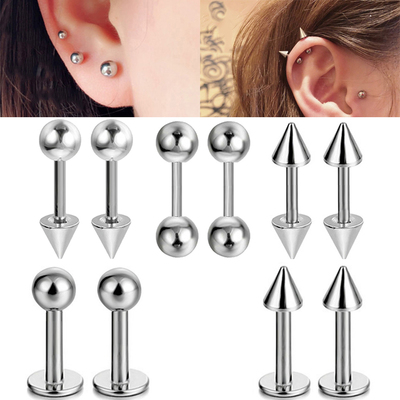2/5/10Pcs Medical Stainless Steel Labret, Lip Piercing
