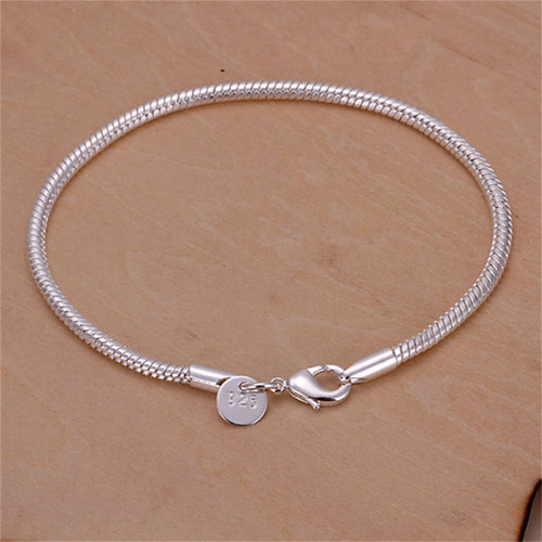 925 Silver Bracelet 3mm 8 Inch Snake Chain Bracelet For