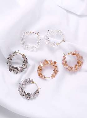 2023 New Arrival Korean Temperament Handmade Circle Brown