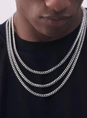Hip Hop Cuban Chain Necklace for Men Women Punk 3 To 7 MM