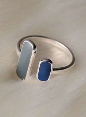 100% Solid 925 Sterling Silver Blue Stone Rings For Women