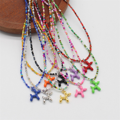 New Candy Color Cartoon Balloon Dog Pendant Women Beads