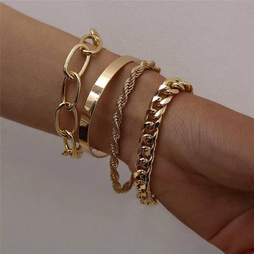 Modyle Boho Thick Gold Color Charm Bracelets Bangles New