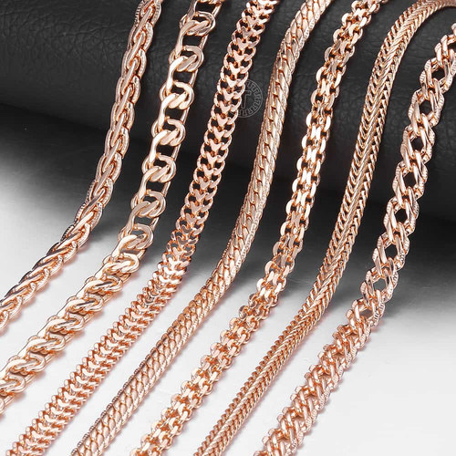 Vintage Necklace For Women Men 585 Rose Gold Color Venitian
