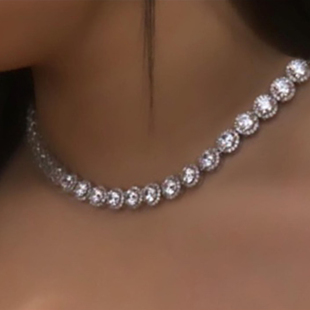 Out Clustered Necklace Hop for Choker Iced Chain Hip Tennis