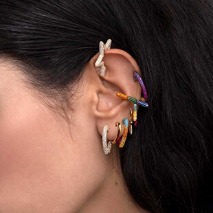 2023 Rainbow Star Earcuffs Earrings For Women Colorful